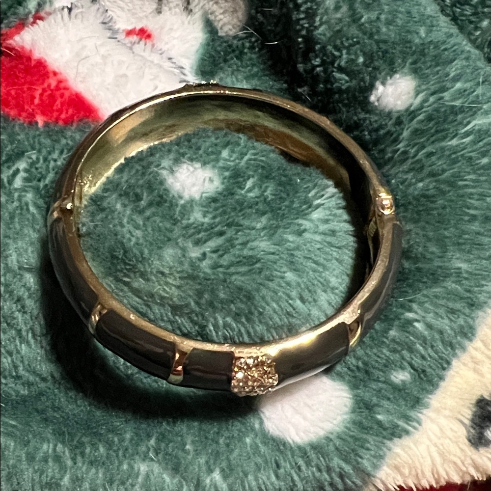 NWOT Chic Gold and Gray Hinged Bracelet
